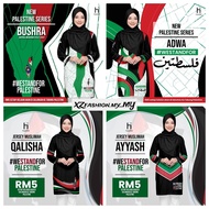Jersey New Palestine Series Women Tshirt Jersey Muslimah Merdeka Baju Muslimah Jersey Murah Plus Size Jersi Muslimah Microfiber Plus Size 7XL