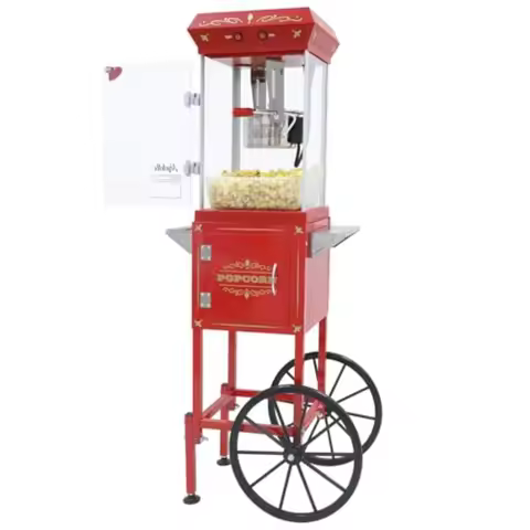 Popcorn Machine Maker with 8 Oz Kettle Makes Up to 32 Cups Popcorn Machine Cart Vintage-Style Popper