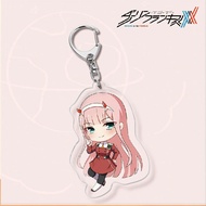 Japan Anime DARLING In The FRANXX Keychain 02 ZERO TWO Cosplay Cute Pendant Men Women Key Chain Car Bag Jewelry Accessories Gift