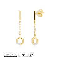 Gemondo 9K Gold Earrings Diamond (Diamond) Water Drop Earring Design