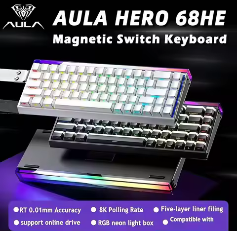 AULA HERO 68HE RGB Gaming Mechanical Keyboard Magnetic Switch Keyboard Rapid Trigger 8K Return Wired