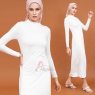 inner dress lengan panjang manset gamis daleman kaftan spandek jersey - masker1pcs