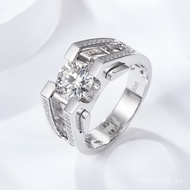 Carat Men's Ring 2 Elegant Wholesale Jewelry Sterling Silver High-End ins1 Ring Moissanite S925 Ligh