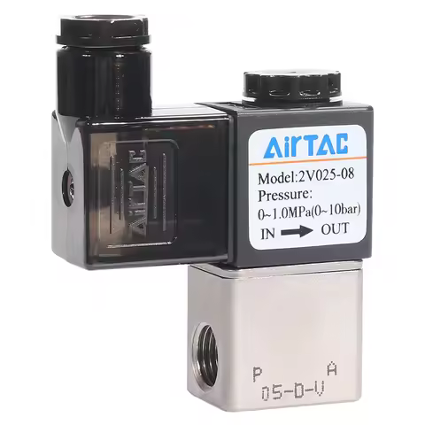 Superior Quality AIRTAC 2V025-08 24 Volt 2 Way Solenoid Valve 1/4" Electric 2V025-06 A/B DC24V AC220