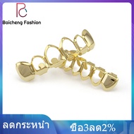 Baicheng ชุบทองแฟชั่น Hollow-Out อุปกรณ์เสริม Grillz ชุดซ็อกเก็ตเงาปลอมฟันสำหรับแร็ปเปอร์ Hip-Hop อุปกรณ์เสริมแฟชั่นจัดส่งที่รวดเร็ว