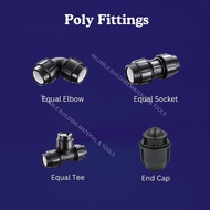 Poly Pipe Fittings 20mm / 25mm / 32mm HDPE Water Pipe Connector Plumbing Fitting