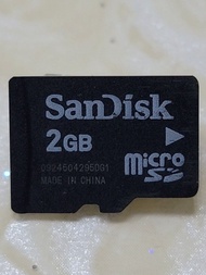 二手 Sandisk 2GB microSD 記憶卡 中國製