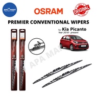 Genuine Osram Premier Conventional U Hook Wiper Set for Kia Picanto JA 3rd Gen (Year 2018-Present) (