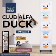 Lemari Pakaian Plastik CLUB ALFA DUCK CAD Laci Susun 2 3 4 5 Pintu Boneka Kuning Putih BEBEK