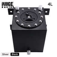 4 Litre 1 Gallon 3 AN8 Port Fuel Tank Car Racing Modified Oil Catch Can Black Silver Aluminum withou