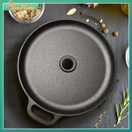 【Fast Delivery】35CM Cooking Flat Pot with Dual Handles Iron Frying Pan Non-Stick Steak Baking Pan fo
