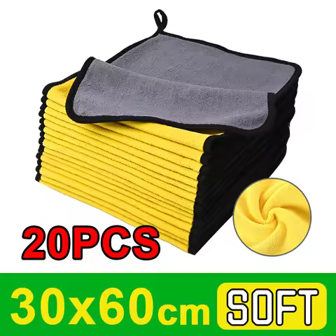 Dual Layer Car Wash Cleaning Microfiber Towel Kain Lap Kereta Dapur Microfibre Cloth Kain Microfiber