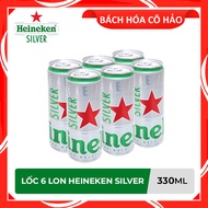 LỐC 6 LON BIA HEINEKEN SILVER 330ML