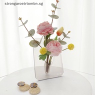 Strongaroetrtombn Modern Rectangle Flower Vase Ins Clear Acrylic Photo Frame Vase Living Room Office Vase Flower Holder Desktop Home Decoration SG