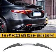 For 2015-2023 Alfa Romeo Giulia Spoiler Carbon Fiber Rear Trunk Spoiler Gloss Black Finish Quadrifog