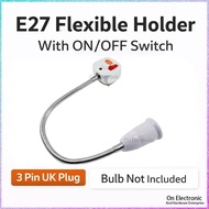 E27 Lamp Holder 300mm Flexible C/W 3 Pin Plug / Plug & Play Light Socket