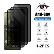 1-2Pcs Full Cover Privacy Black Edge Glass Film For Motorola Moto E7i E7 E6s E6i E6 E Power Plus 202