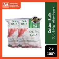 Pan-Mate Cotton Balls 2x100's [Twinpack]