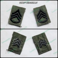 Patch Tab Tape Collar Rank Issue Us Army Bordir Original Second BDU Jaket M65 Woodland OG 107