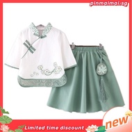 Summer New Chinese Style Tang Costume Han Costume Antique Small Girls and Teen Girls Three-Quarter S