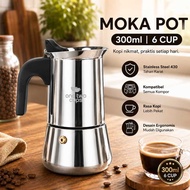 Moka Pot Espresso Coffee Maker Stovetop Manual Coffee Maker Stainless Steel Thick Cafe - Z70