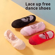 【Latest Style】 Ballet Shoes Girls Canvas Flat Ballet Dancing Slippers For Women Kids Children Practice Training Soft Dance Shoes 4 Colors