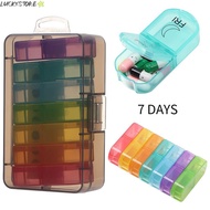 LUCKYSTORE Medicine Storage Box Plastic Large Capacity 7 Days AM PM Medicine Dispenser