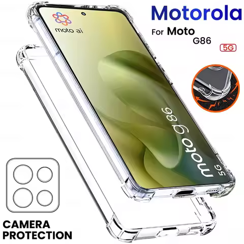 Clear Crystal Shockproof TPU Soft Case for Motorola Moto G86 G 86 Power G86Power 5G 86G Transparent