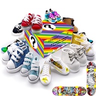 Finger Skateboard & Finger Shoes Set, Blind Box, Random Mini Fingershoes Kit, 5 Pairs Fingershoes & 