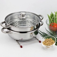 28cm 2-Storey Food Steamer, Glass Swing For Induction Hob