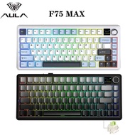 AULA F75 MAX Mechanical Keyboard 2.4Ghz/Bluetooth/Wired with Display and Knob Gasket RGB Customed Ga