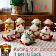 New Pajangan Kucing Set/Miniatur Kucing Hoki/Pajangan Kucing Hoki