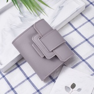 Gratis Ongkir - Dompet Lipat Wanita Motif Strap / Dompet Import Korea / Dompet Wanita Import