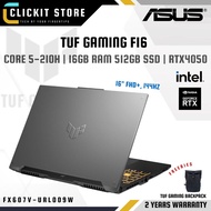 ASUS TUF Gaming F6 FX607V-URL009W - 16'' FHD+ Intel® Core™ i5-210 H |16GB DDR5 512GB SSD | RTX™4050
