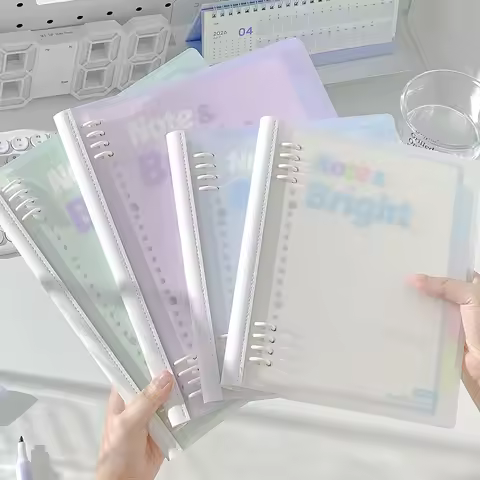 1PC A5/b5 Soft Spine Loose Leaf Notebook Detachable Notebook For Students To Flip 360 Degrees High A