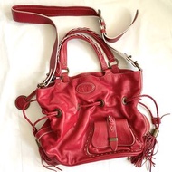 LANCEL Premier Flirt leather bucket bag in red 限量版紅色真皮手袋 水桶包
