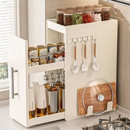 QZFKitchen Narrow Spice Rack Countertop Pull-out Dustproof Storage Spice Rack