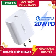 [ PD 20W ] Cốc sạc nhanh UGREEN USB C  20W Power Delivery Fast Charger for  Samsung Xiaomi Huawei- H