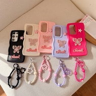 Fashion Diamond Butterfly with Lanyard Phone Case for Samsung S25 Ultra S24 S23 Plus S22 S21 S20 Fe 