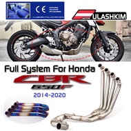 Full Sustem For Honda Motorcycle Exhaust Pipe Modified Front Semi-Blue Stainless Steel Front CBR650F CBR650 CBR650R 2014