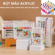 Acrylic Marker 12/24/36/48/60 Waterproof Acrylic Colors - arcylic Brush Pen, Watercolor 89001