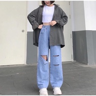 Bigsize Straight Jeans in stone color 30-35 58-85kg Bgs01-05