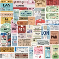 40pcs Retro Plane Tickets Airline Tickets Cinema Stickers DIY Waterproof luggage laptop sticker