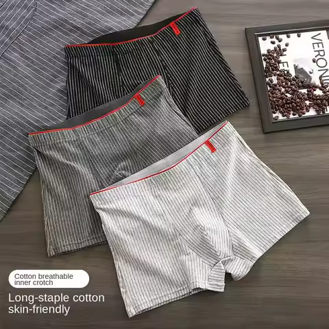 Men's Boxer Shorts With Seamless Waist Comfort Underpants Plus Size Youth Comfortable Shorts Man Pan
