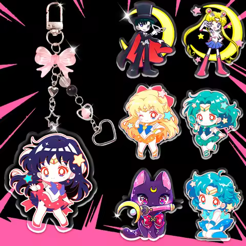 Sailor Moon Bow Acrylic Keychain Ami Hino Rei Aino Minako Tenoh Haruka Girl Peripheral Accessories B