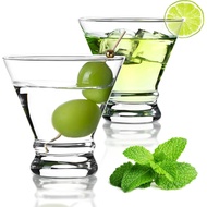 8OZ Stemless Martini Glasses Set of 2, Hand Blown Stemless Cocktail Glasses for Bar, Martini, Cosmop