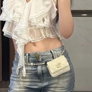 Chanel 金扣 羊皮腰包