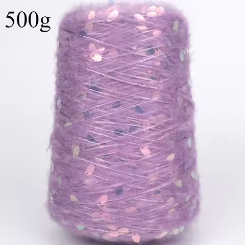 500g Water Droplet Glitter Mohair Yarn,DIY Woven Fashionable Clothes,Sweaters,Accessories Crochet Th