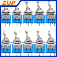 ZUP 10pcs DPDT Mini Toggle Switch 2pin 2 Position ON/Off Miniature Toggle Switch 6A 125V Toggle Swit