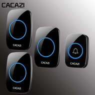 CACAZI Wireless Doorbell Waterproof UK/SG Plug Smart Door Bell